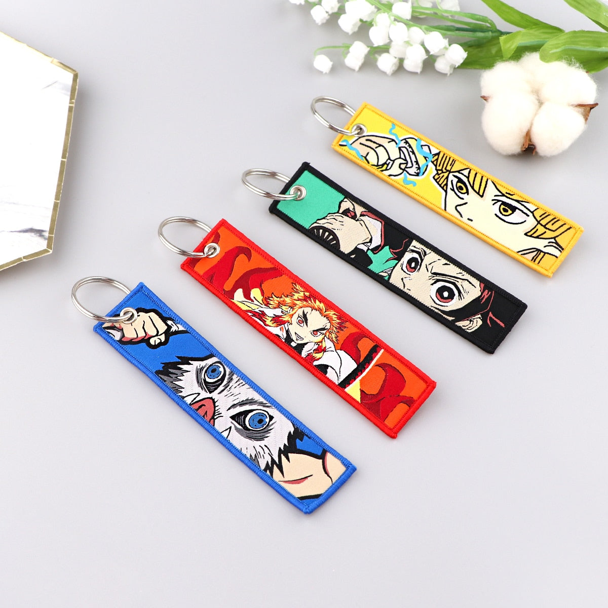 Anime Embroidery KeyChain