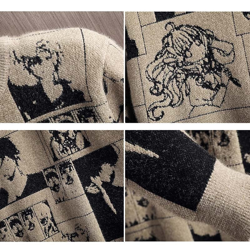 Oversized Anime Sweater Crewneck