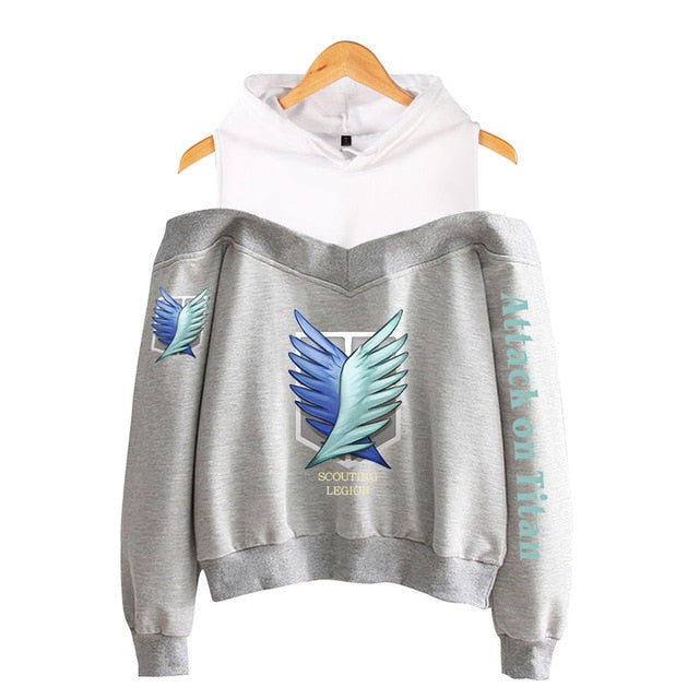 Attack on Titan Off Shoulder Hoodie