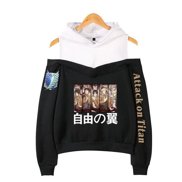 Attack on Titan Off Shoulder Hoodie