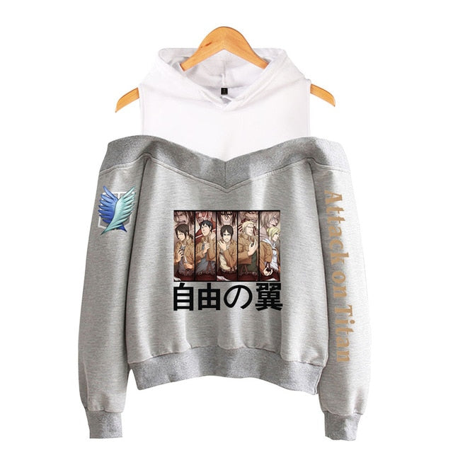 Attack on Titan Off Shoulder Hoodie