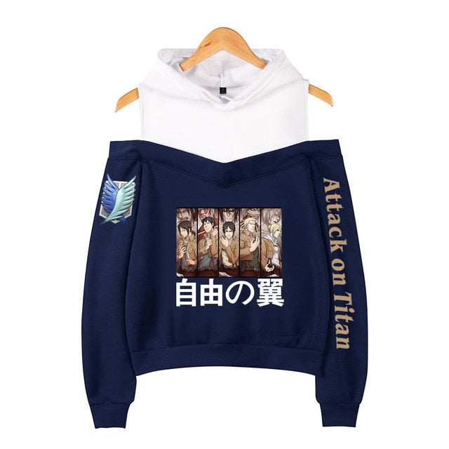 Attack on Titan Off Shoulder Hoodie