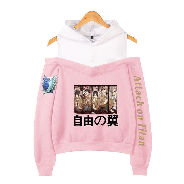 Attack on Titan Off Shoulder Hoodie