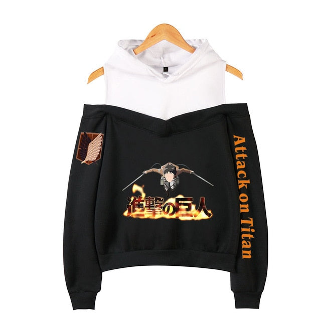 Attack on Titan Off Shoulder Hoodie