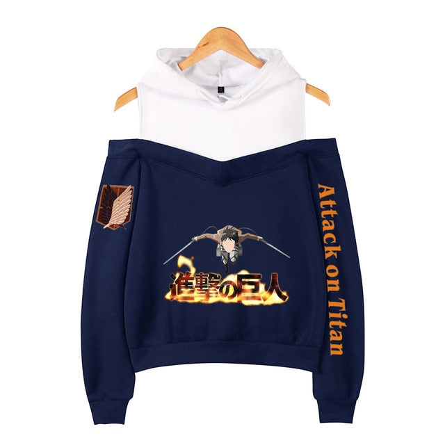 Attack on Titan Off Shoulder Hoodie