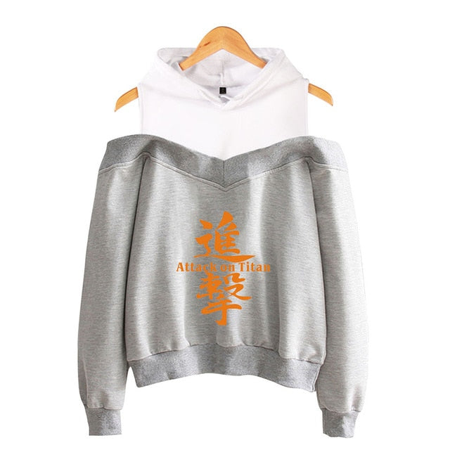 Attack on Titan Off Shoulder Hoodie