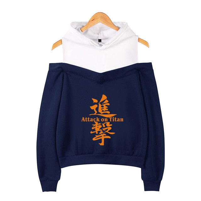 Attack on Titan Off Shoulder Hoodie