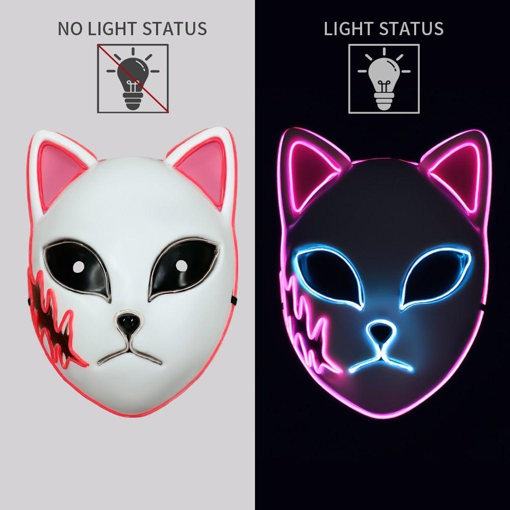 Anime Demon Slayer LED Cosplay Mask - animeweebcity