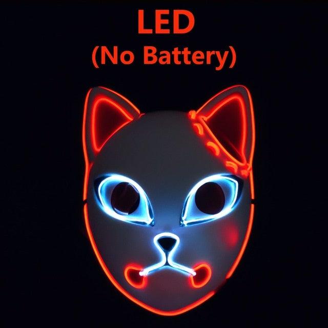 Anime Demon Slayer LED Cosplay Mask - animeweebcity