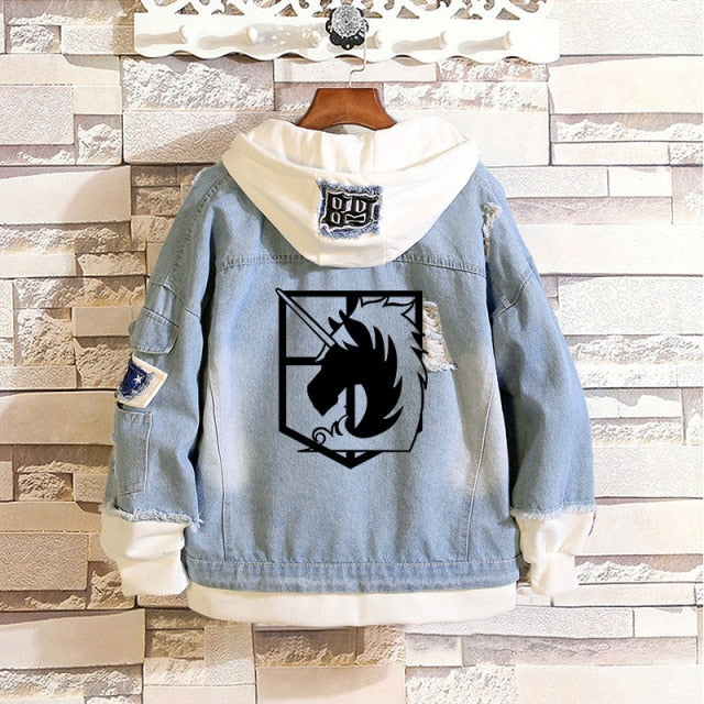 Attack on Titan Denim Jacket Women/Men Jeans Hoodie Sweatshirt