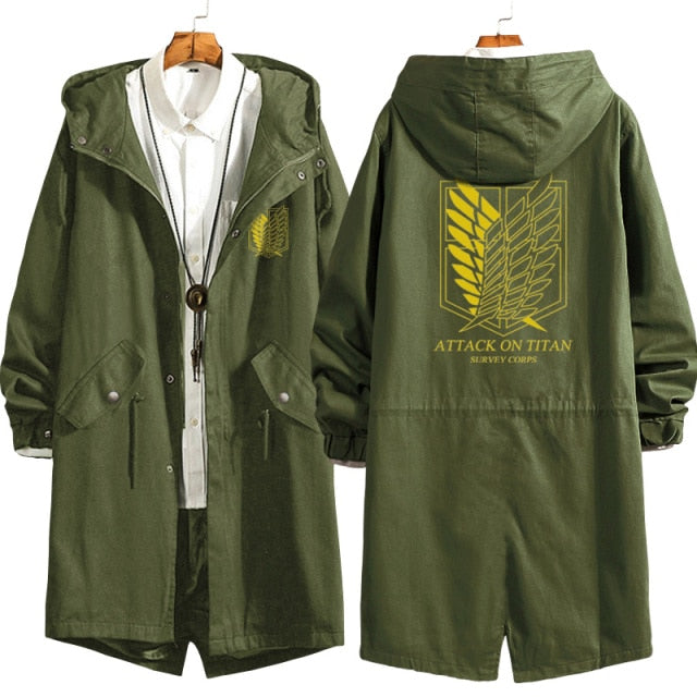 Attack on Titan Eren Levi Wind Trench Coat Jacket
