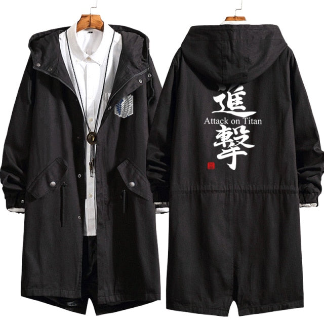 Attack on Titan Eren Levi Wind Trench Coat Jacket