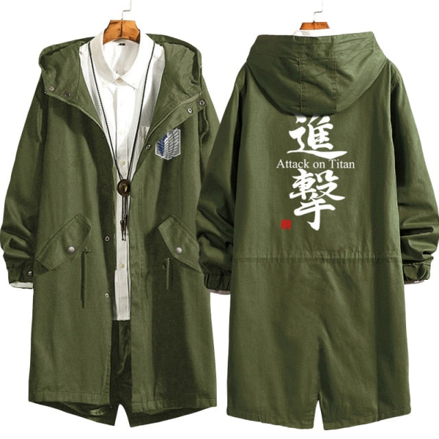 Attack on Titan Eren Levi Wind Trench Coat Jacket