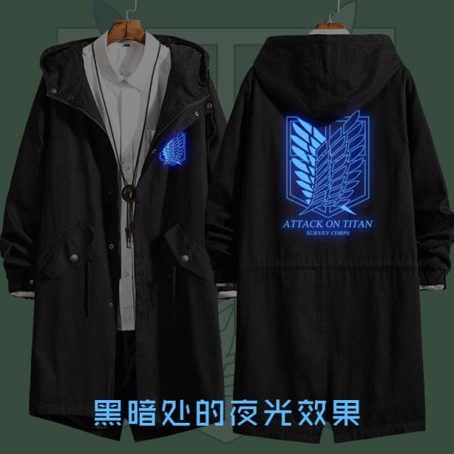 Attack on Titan Eren Levi Wind Trench Coat Jacket