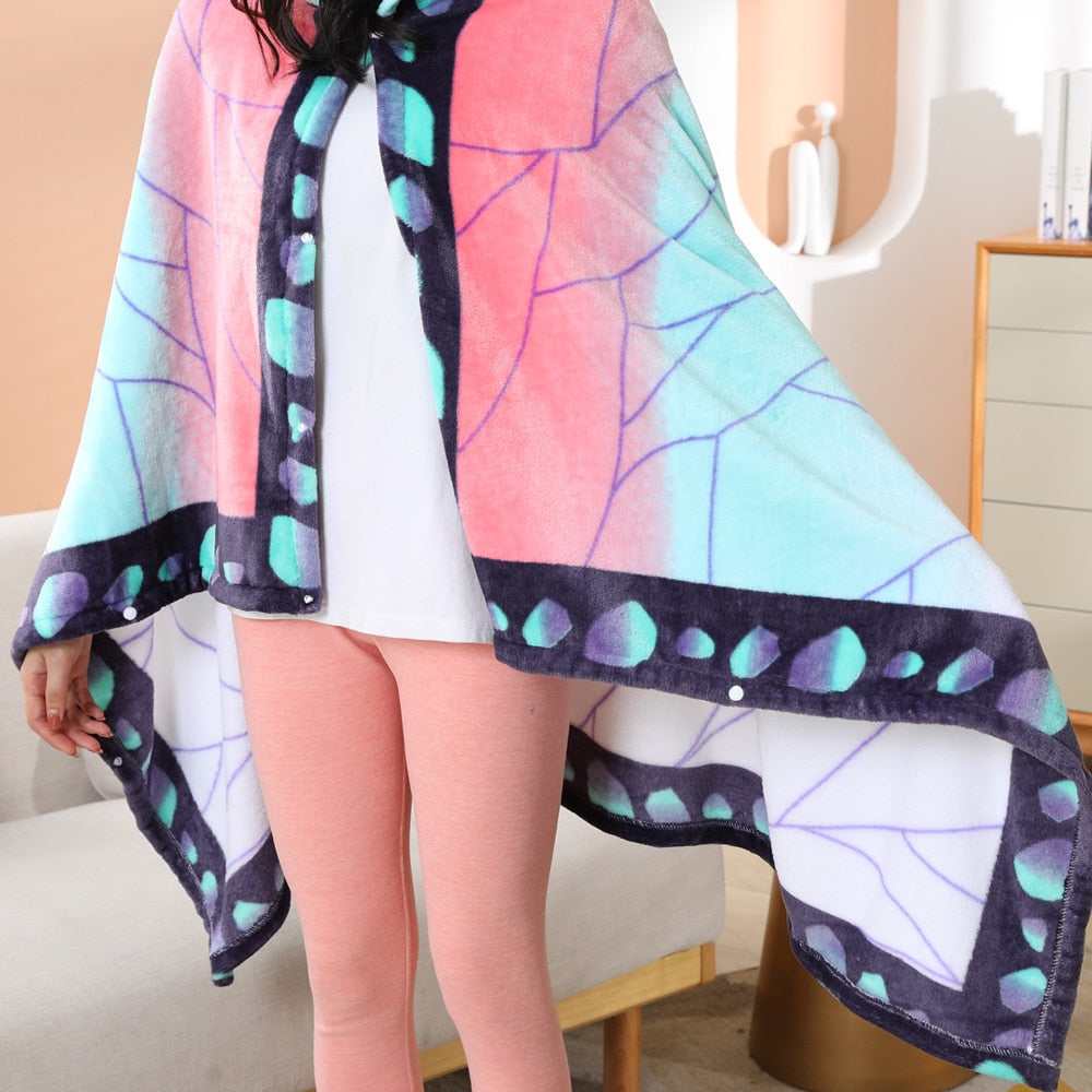 Tanjiro Zenitsu Giyuu Kyoujurou Shinobu Soft Warm Cloak Hoodie