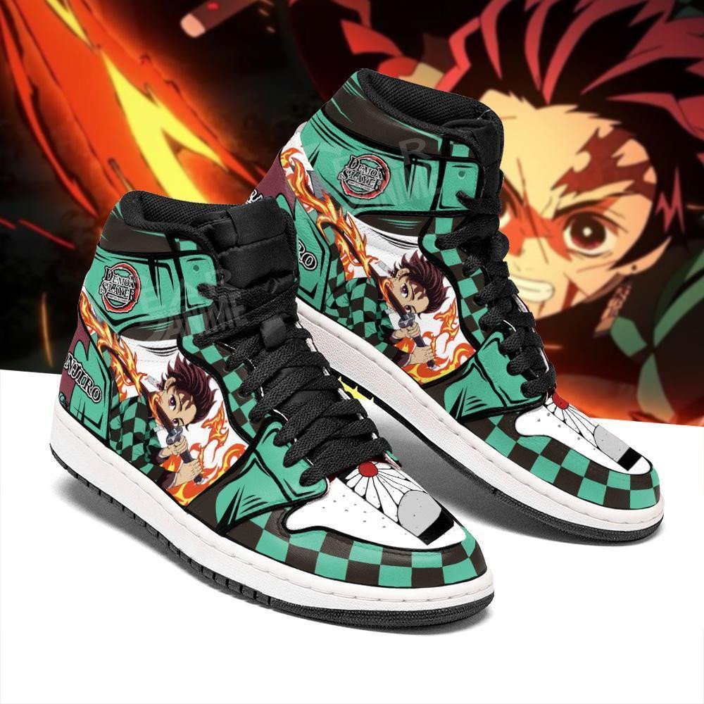 Tanjiro Dance of the Fire God High Tops (Up to size 14 US Men)