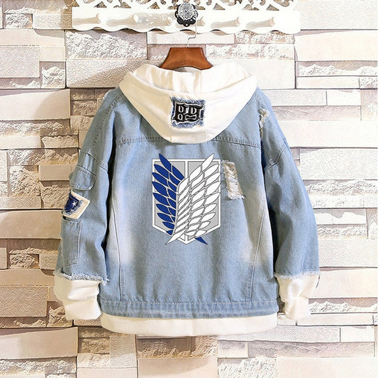 Attack on Titan Denim Jacket Women/Men Jeans Hoodie Sweatshirt